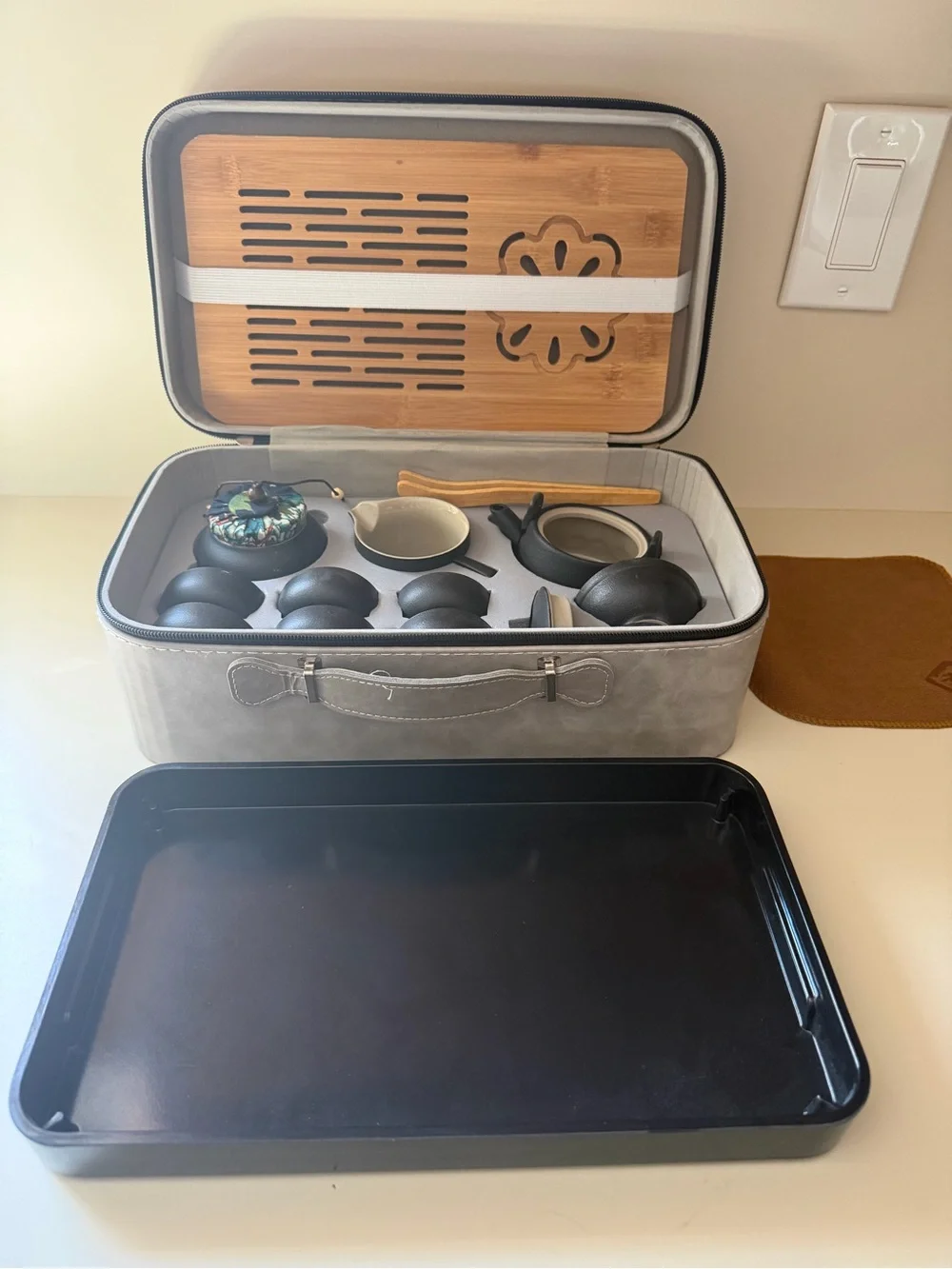 New Asian styled travel tea set in a fitted carrying case